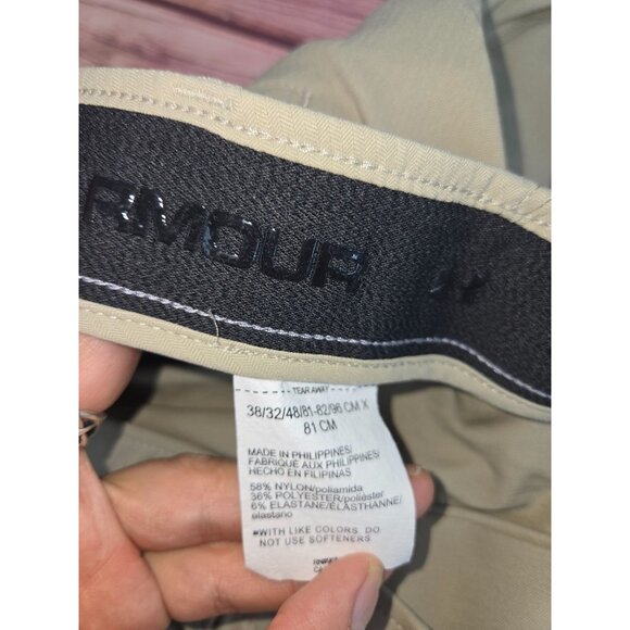 Under Armour Mens Showdown Golf Pants 38x32 Nylon/Elastane Beige - Picture 5 of 8